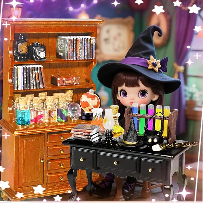 Rileryan 54 Pcs 1:12 Scale Magic Witchy House Kit Halloween Miniatures - Image 4
