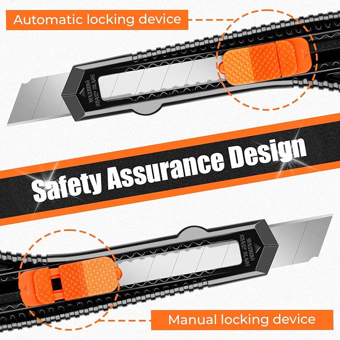 DIYSELF Box Cutter, 24 Pack Box Cutters Retractable Razor Blades Utility Knife - Image 5