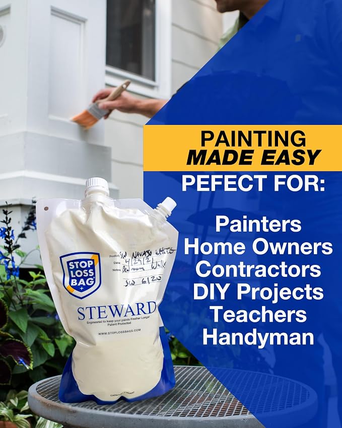 8 Reusable Paint Storage Bags 1L Leftover Paint Containers, Funnel and Clip | - Image 8