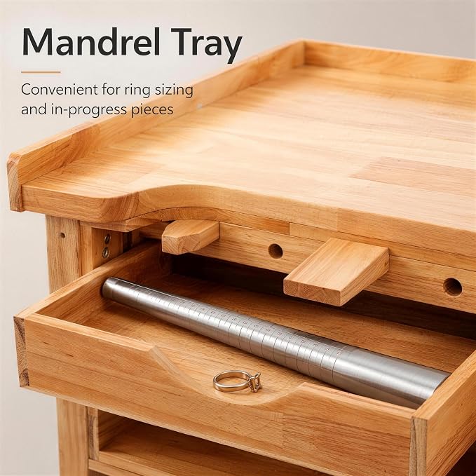 Jewelry Workbench, Heavy Duty Solid Wood Jewelers Bench - Image 5