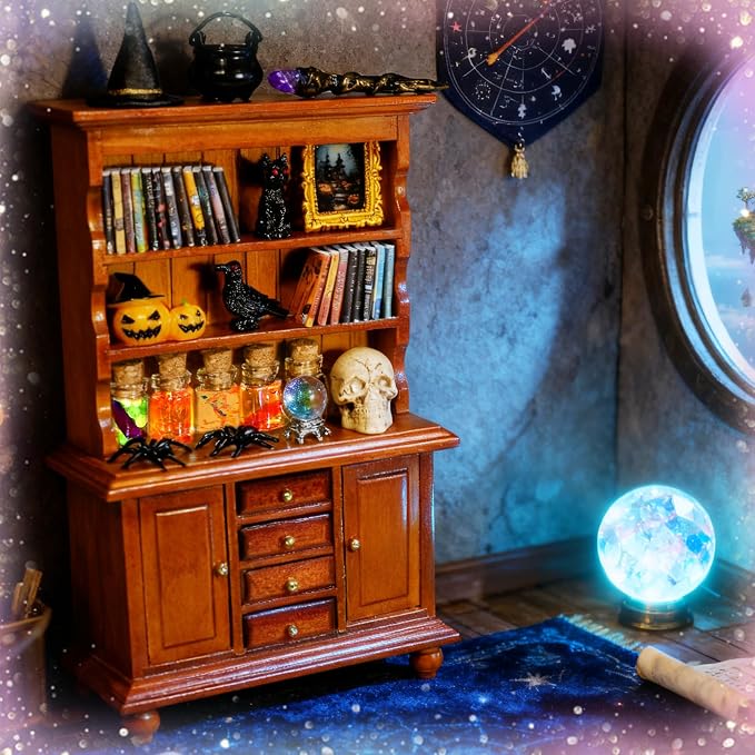Rileryan 53 Pcs 1:12 Scale Magic Witchy Mini House Kit Halloween Miniatures - Image 5
