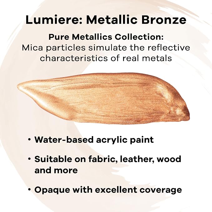 Jacquard Lumiere 8oz Fabric Paint Metallic Bronze - Image 2