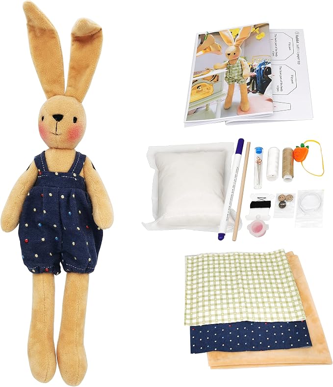 DIY Bunny Sewing Craft Kit for Adults – Handmade Fabric Sewing Project – by Unknown