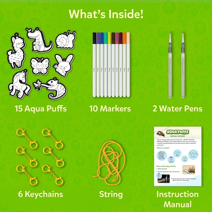 Skillmatics Aqua Puffs 3D Art Kit – Animals, Mess-Free Paint by Number Kit | - Image 6
