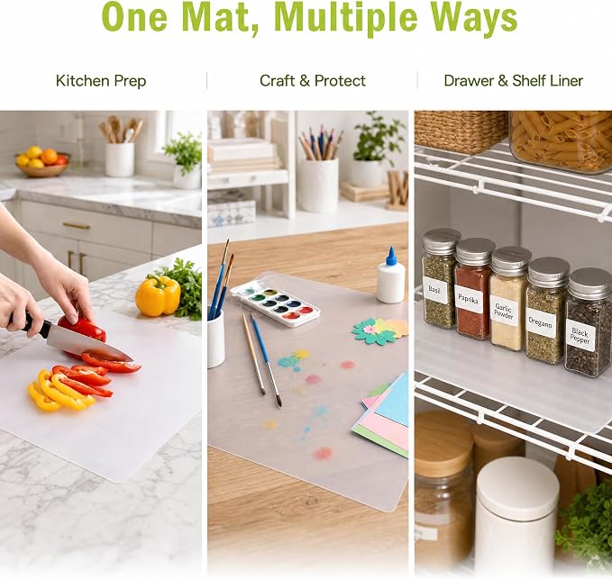 ZENFUN 30 Pack Plastic Cutting Board Mats, Flexible Clear Cutting Mats 17 x 11 - Image 7