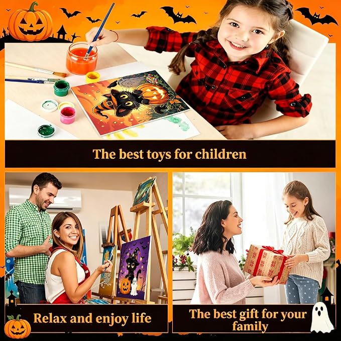 Arttoplus 4 Pack Halloween Paint by Numbers Kit - Image 7