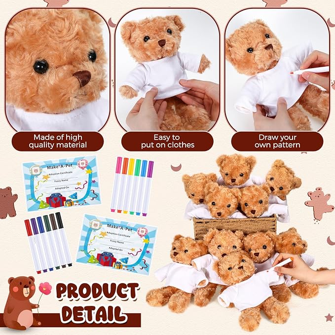 40 Pcs Make Your Own Stuffed Animal Bear Kit DIY 2026 Graduation Plush Gift 10 - Image 3