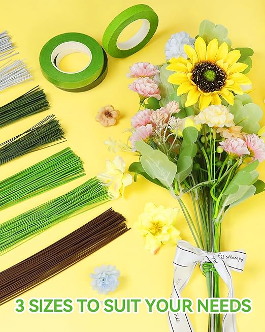 100 PCS 26 Gauge Green Floral Wire Stems - Image 5