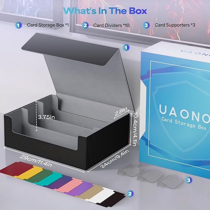 UAONO Trading Card Storage Box, Holds 1800 Sleeved Cards - Image 7