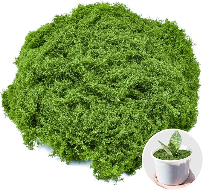 Fake Green Moss for Crafts 3.5 Oz Decorative Artificial Moss for Crafts by AIFONG