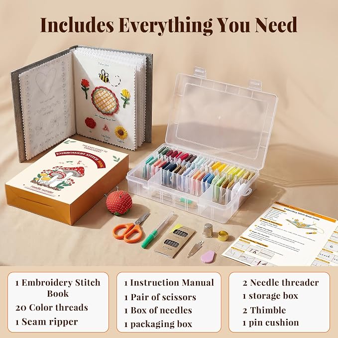 CYANFOUR 2026 New Embroidery Stitch Book Kit - Image 2