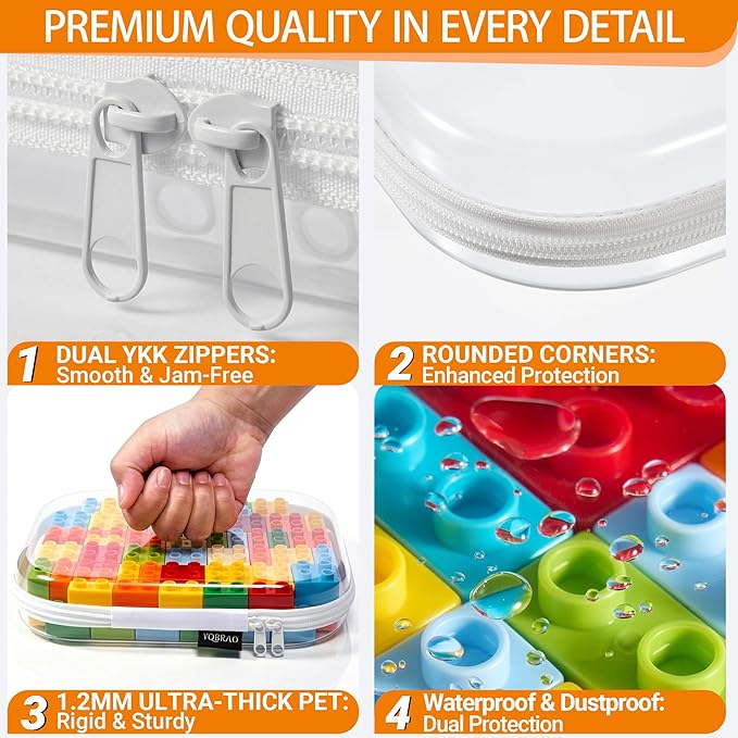 YQBRAO 6 Pack Clear Hard Shell Beauty Organizer, 1.2mm Crush-Proof Cosmetic Case - Image 5