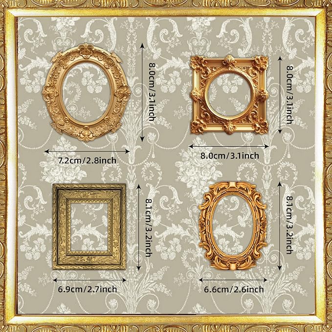 100 Pcs Vintage Frame Stickers Metallic | Scrapbooking Stickers - Image 6