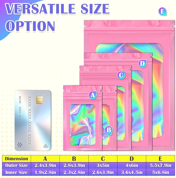 JETMORE 100 PCS Mylar Bags, Resealable Bag - Image 6