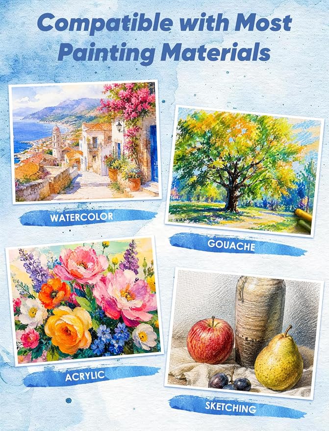 82 Sheets Watercolor Paper Bulk 9"x12", 110lb/230gsm Cold Press Thick Water - Image 6