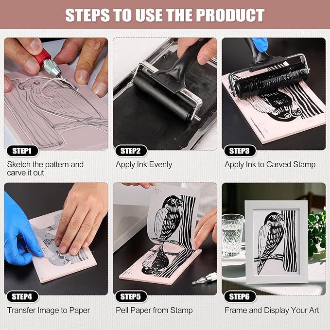 Bobblebro Linocut Kit for Printmaking - Image 6