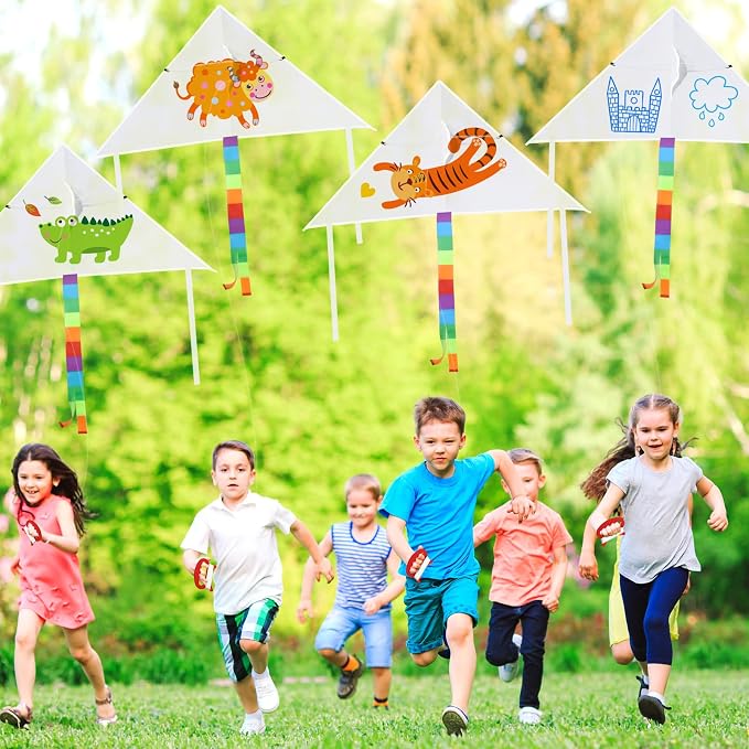 Libima 50 Pcs DIY Blank Kites for Kids Bulk Large Kite Making Kit Easy to Fly - Image 6