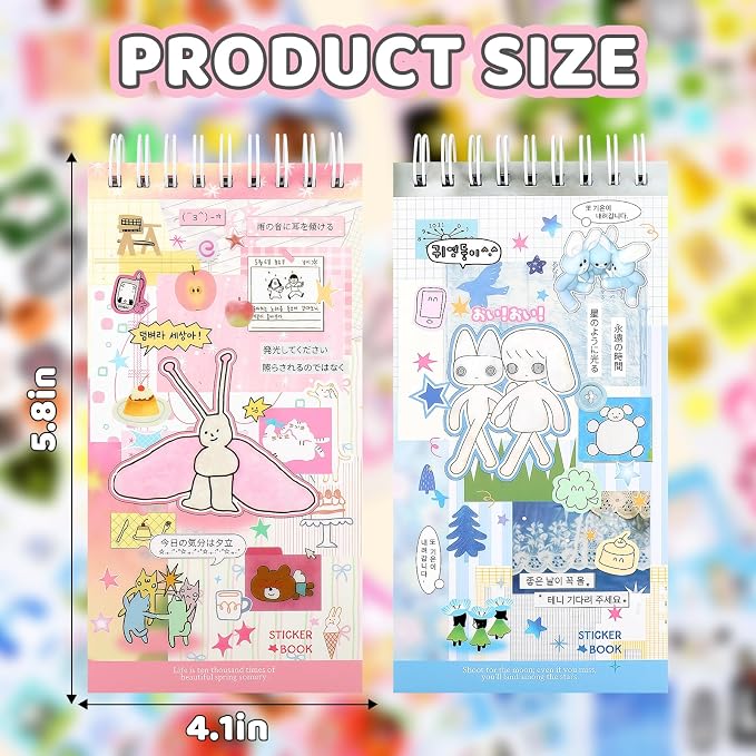 Tmtains 40 Sheets Kawaii Japanese Sticker Book - Image 2