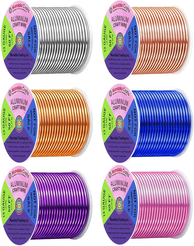 Mandala Crafts 13 GA Gold Blue Purple Assorted Anodized Aluminum Craft Wire | by MandalaCrafts