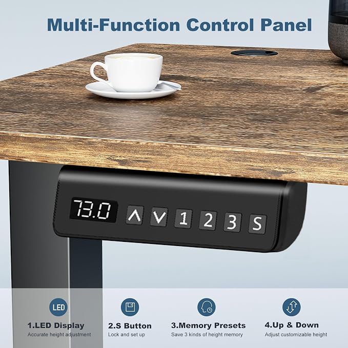 DUMOS 40 Inch Electric Standing Desk Height Adjustable, Sit to Stand Up - Image 6