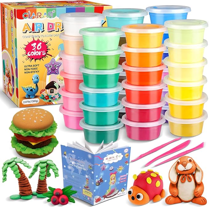 36 Colors Air Dry Clay Kit for Kids – 36 Cups by CiaraQ