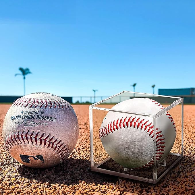 Baseball Display Case, Built-In Stand. 3.15" Square Fits Official Balls to - Image 4