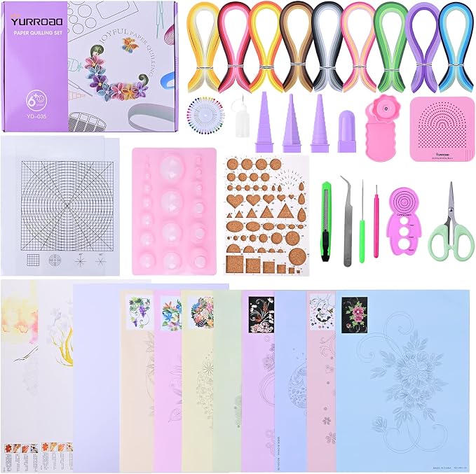 YURROAD Paper Quilling Kit for Starter, Width 5mm 900 Strips in 36 Colors by YURROAD