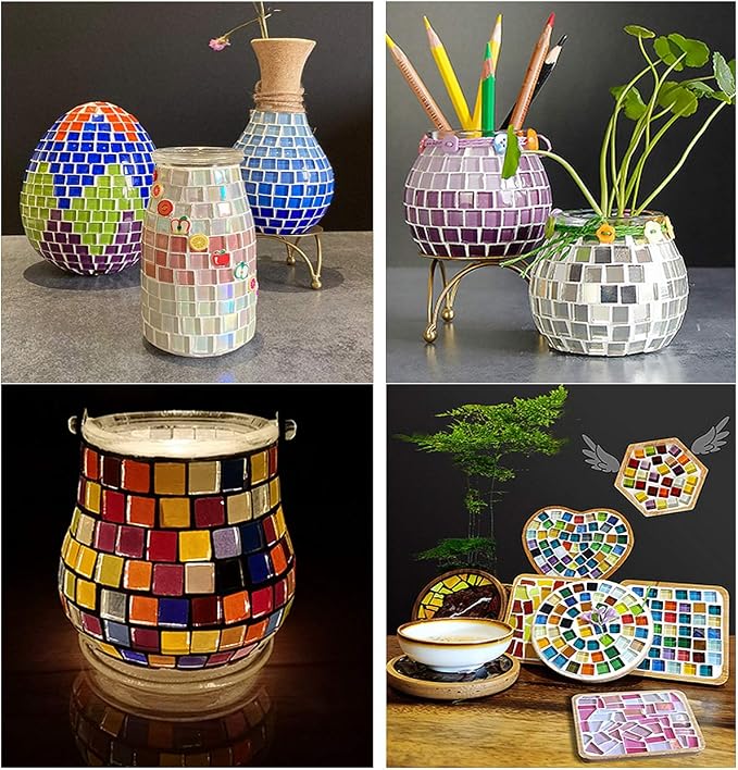 Mosaic Tiles Squares Deep Purple Crystal Mosaic Glass Tile - Image 9
