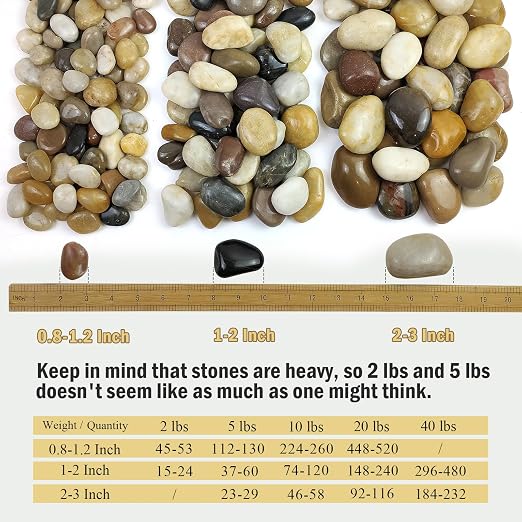 FANTIAN 10 lbs Pebbles for Indoor Plants, 2-3 inch Large River Rocks Decorative - Image 3