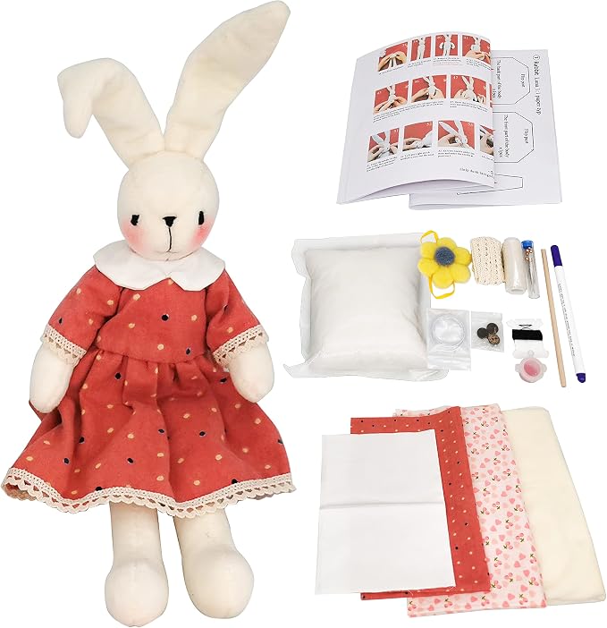 DIY Bunny Sewing Craft Kit for Adults – Handmade Fabric Sewing Project – by Unknown