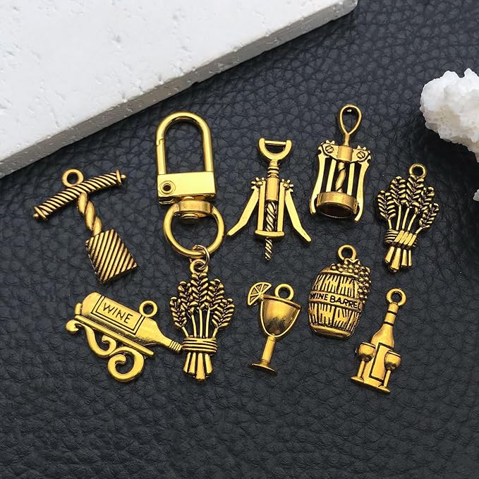 WOCRAFT 60pcs Antique Gold Wine Bracelet Charms - Image 6