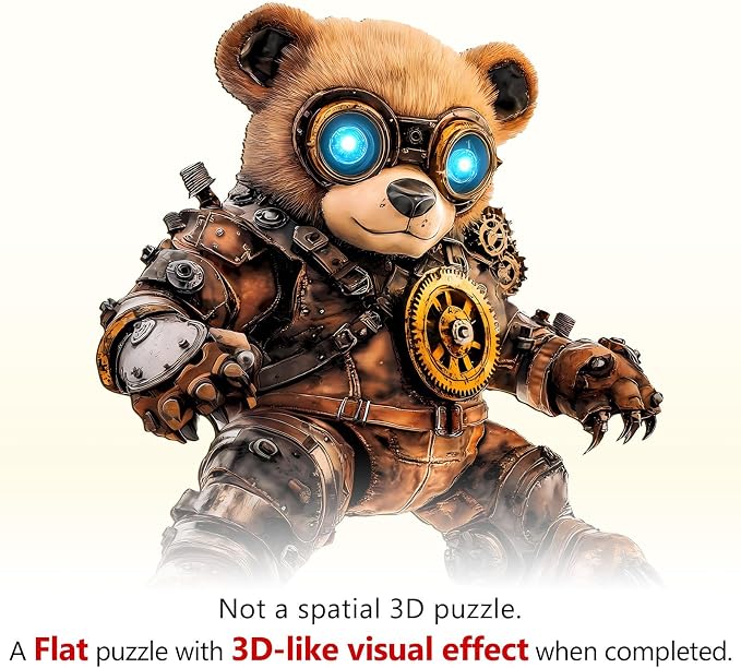 Cyber Bear Puzzles Adults Gifts Wooden 140 Pieces 11.4 * 10in - Image 9