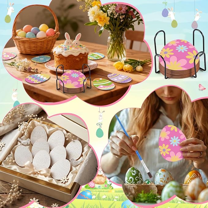 Reallnaive 8 Pcs Easter Eggs Paint by Numbers Kit - Image 6