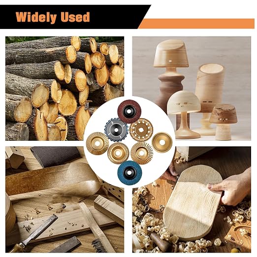 11PCS Wood Carving Disc Set for 4" or 4 1/2" Angle Grinder, Stump Tool Grinding - Image 7