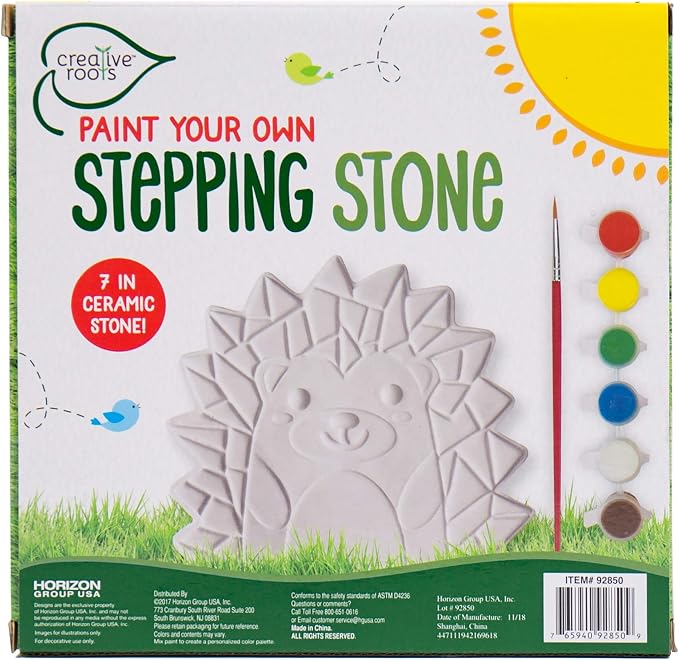 Creative Roots Mosaic Hedgehog Stepping Stone, Includes 7-Inch Ceramic Stone & - Image 5