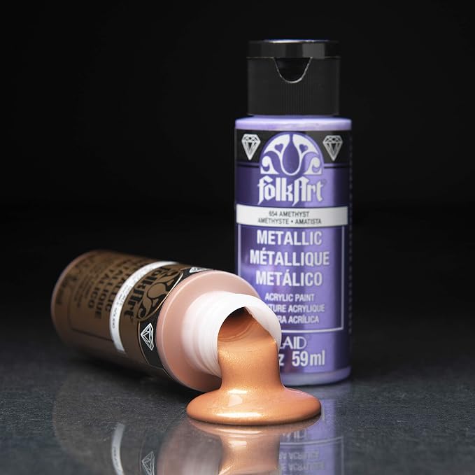 Folkart Color Acrylic Paint Set, 2 oz, 18 Metallics - Image 5