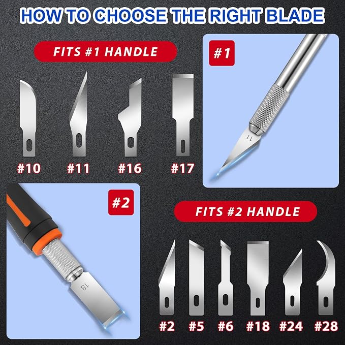 DIYSELF 150 PCS Hobby Knife Replacement Blades, #24 Sharp Exacto Knife Blades - Image 5