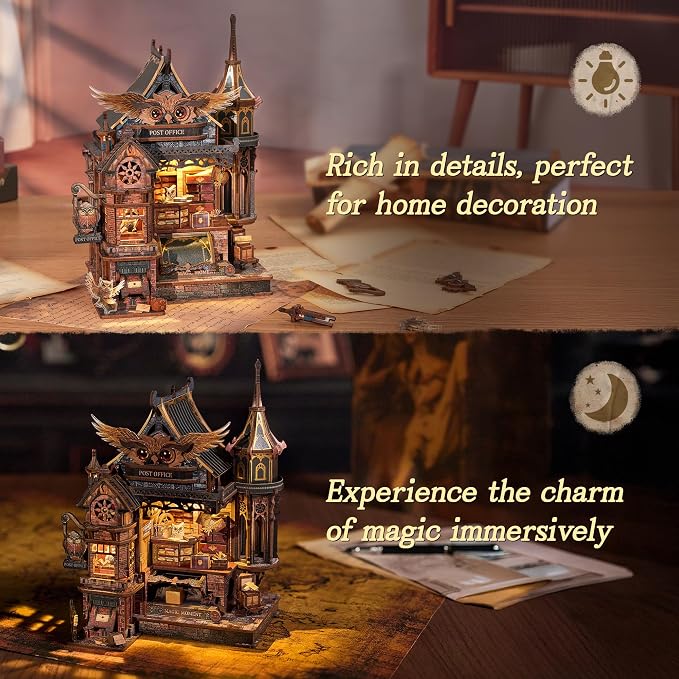 FUNPOLA LED 3D Wood Puzzle Owl Post Office, Dynamic Model - Image 6