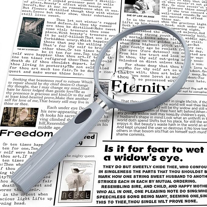 Feosky Handheld Reading Magnifier, 10X Magnifier, 75mm Shatterproof Lens - Image 5