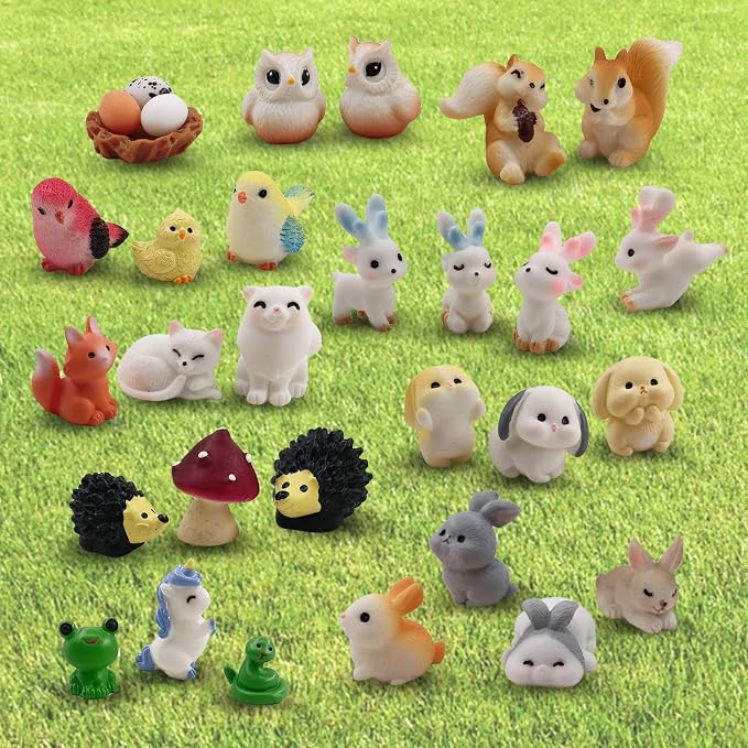 SparkleFab 30 Pcs Tiny Resin Animals to Hide Mini Forest Animals Figurines - Image 9