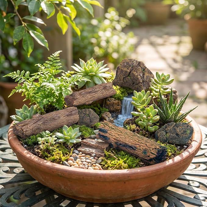 Warmtree Artificial Tree Stump Mini Garden Figurines Stumps Ornaments Miniature - Image 3