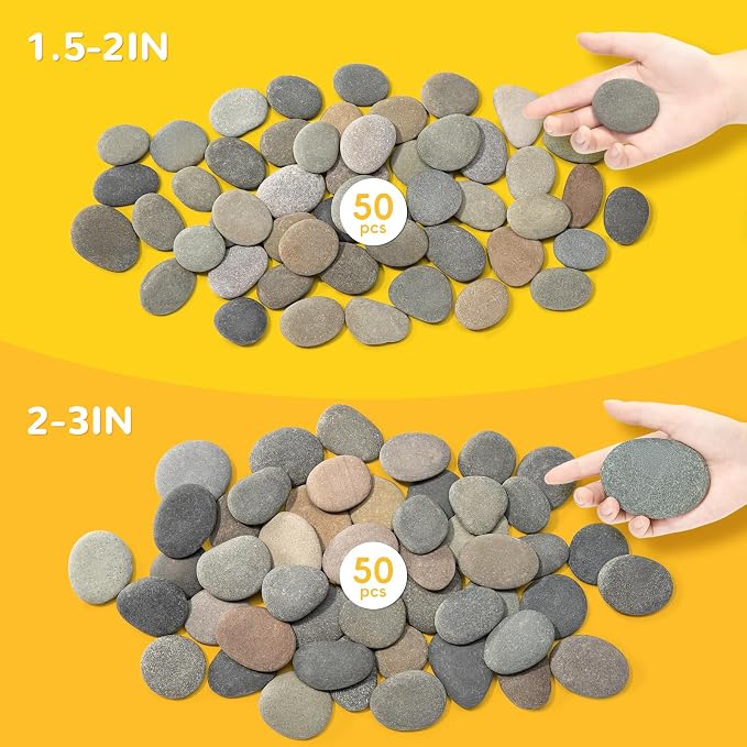 Simetufy 100pcs 1.5-3in River Rocks - Image 3