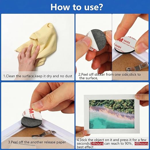 Double Sided Adhesive Pads, Heavy Duty Mounting Tape, Super-Sticky White Strong - Image 4