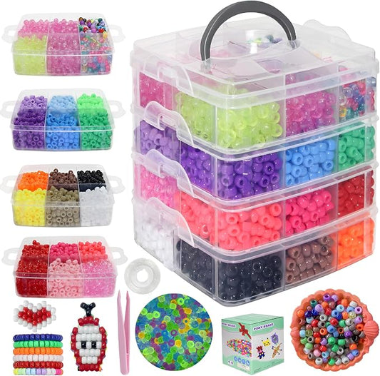 4500Pcs Glow in The Dark Pony Beads Bulk, 30 Colors Rainbow Kandi Bead by JULIMAIDONG