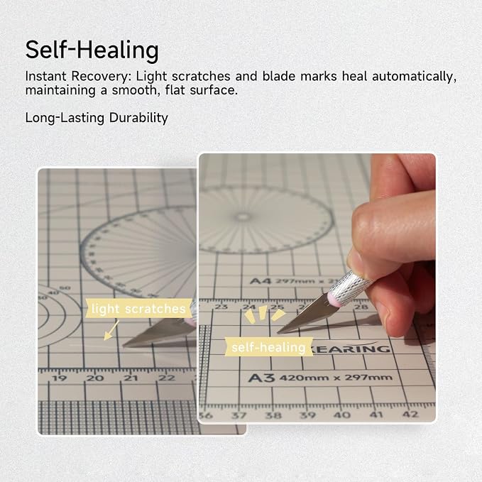 KEARING A3 Self Healing Cutting Mat 12x18 Inch, 3mm Thick Double-Sided - Image 6