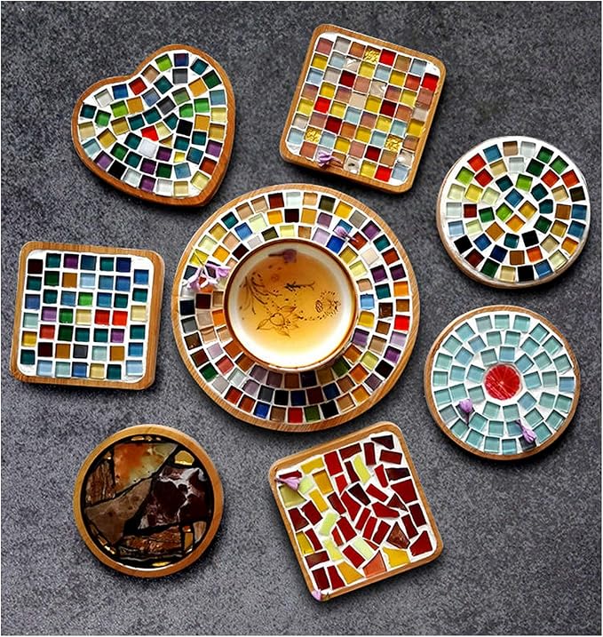 100 Pieces Mosaic Tile Squares Silver Gray Crystal Mosaic Tiles - Image 4
