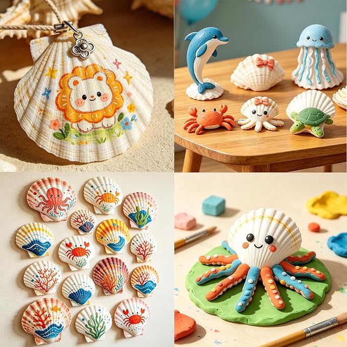 20PCS Large Natural Scallop Shells 4-5 Inch White - Image 5
