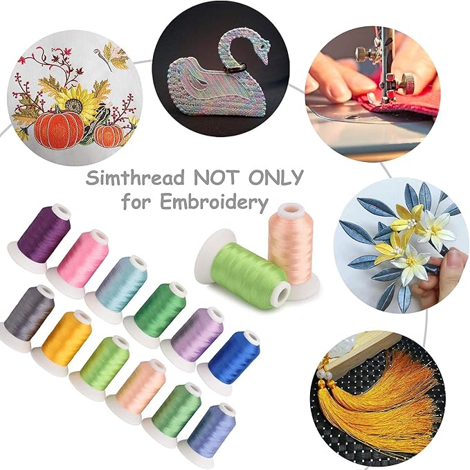 Simthread 40 Colors 40 Weight Polyester Embroidery Machine Thread Kit 550Y - Image 2