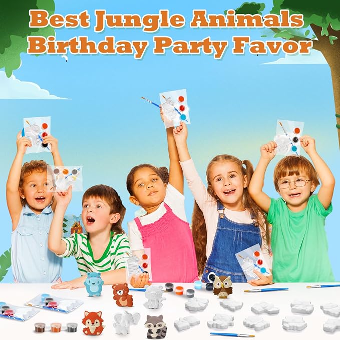 Simgoing 20 Set Jungle Animals Ceramic Painting Kit DIY Ceramic to Paint Your - Image 6