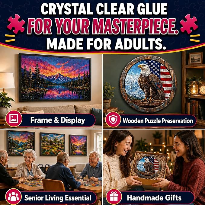 Jigsaw Puzzle Glue Clear with Applicators, No Yellowing Puzzle Saver - Image 6